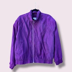 1980s Purple Silk Windbreaker Jacket